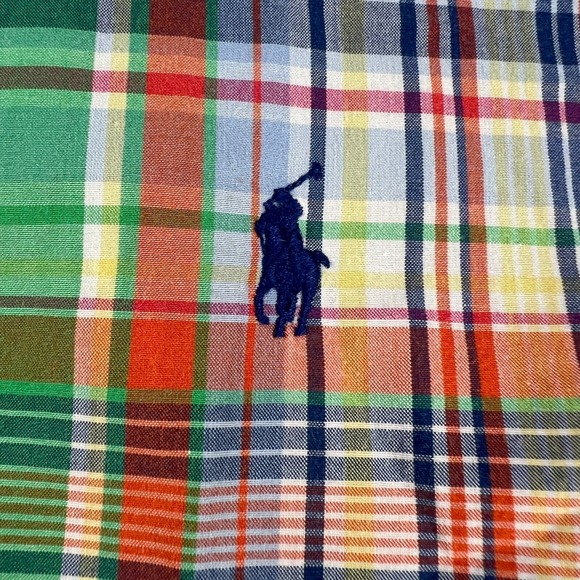 Ralph Lauren Shirt Youth Boys Large Green Plaid Long Sleeve Button Down Casual - Picture 7 of 14